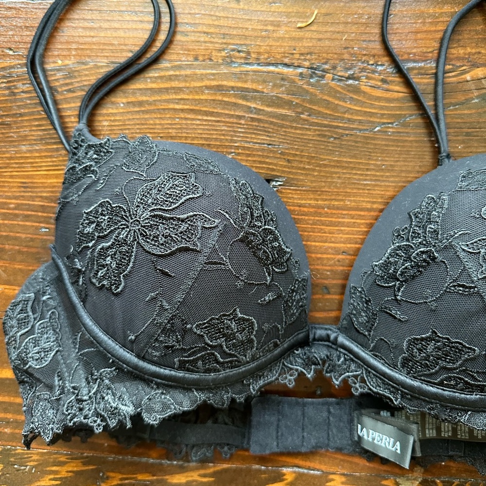 La Perla 34B Black Lace Bra, new without tags
